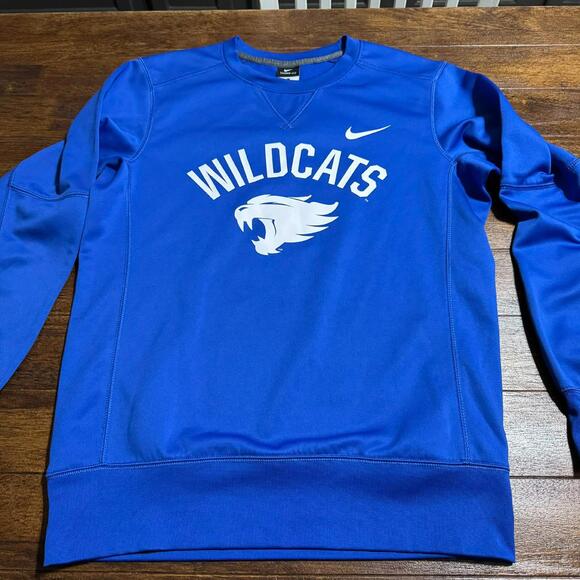 Nike Therma Fit Kentucky Wildcats Logo Mens Small Blue Crew Sweatshirt Sweater - Picture 2 of 7